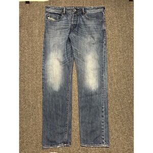 Diesel buster jeans regular slim tapered mens medium wash button fly fit 36X31